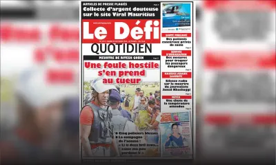 Voici la Une du Defi Quotidien de ce mardi 23 octobre 2018