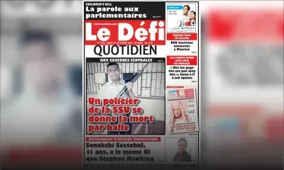 Voici la Une du Defi Quotidien de ce mardi 24 septembre 2019