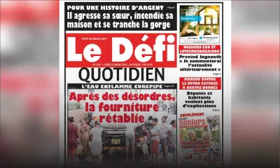 Voici la Une du Defi Quotidien de ce lundi 25 mars 2019