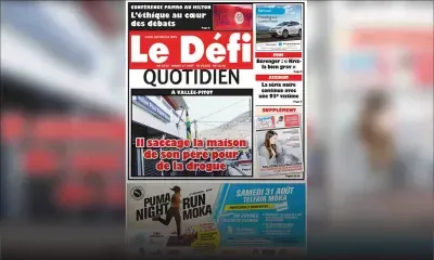 Voici la Une du Defi Quotidien de ce mardi 27 août 2019