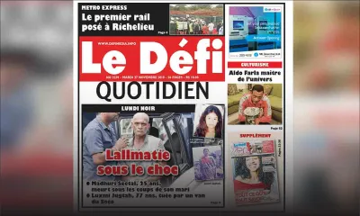 Voici la Une du Defi Quotidien de ce mardi 27 novembre 2018