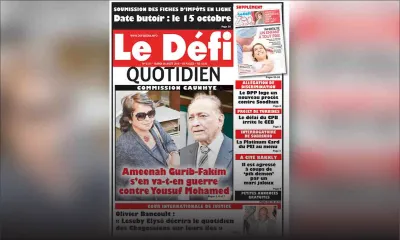 Voici la Une du Defi Quotidien de ce mardi 28 août 2018