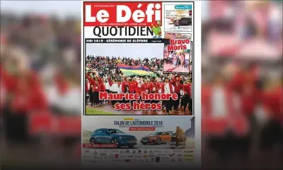 Voici la Une du Defi Quotidien de ce lundi 29 juillet 2019