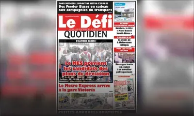 Voici la Une du Defi Quotidien de ce lundi 30 septembre 2019