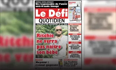 Voici la Une du Defi Quotidien de ce lundi 04 juin 2018