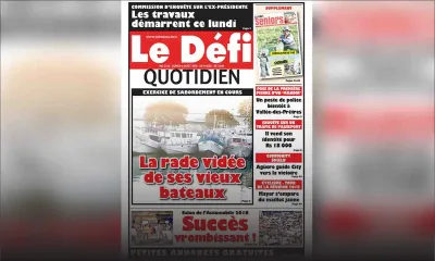 Voici la Une du Defi Quotidien de ce lundi 06 août 2018