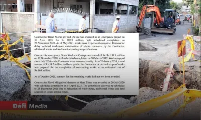 Rapport de l’Audit 2020-21 : des projets de drainage d’urgence dans des ‘High risk flood prone areas’ inachevés 