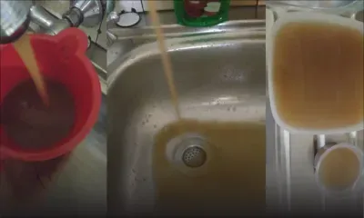 À Chamouny : de l’eau boueuse coule du robinet