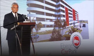 Ebène : pose de la première pierre d'un parking de 934 places 
