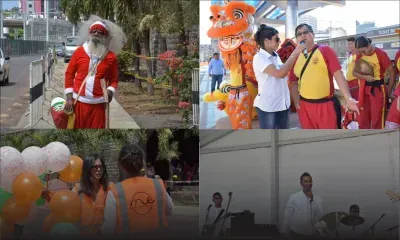 [En images] Premier trajet : le Metro Express accueilli par Père Noël et en musique