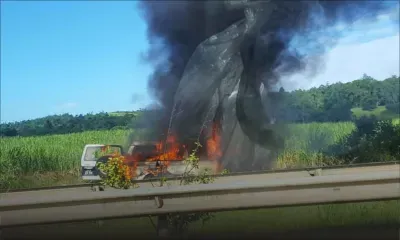 Route de Verdun : un véhicule tout terrain en feu