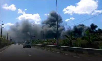Vale : prudence sur la route, un incendie provoque une épaisse fumée noire