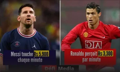 Football et finances : Messi touche Rs 5 900 chaque minute, Ronaldo perçoit Rs 3,300