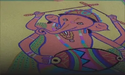 Ganesh Chaturthi : un «rangoli» en l’honneur du dieu à la tête d’éléphant