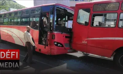 Port-Louis : les freins lâchent, deux autobus entrent en collision 