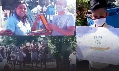 Bambous : une infirmière chaleureusement accueillie à son retour du 'frontline' 