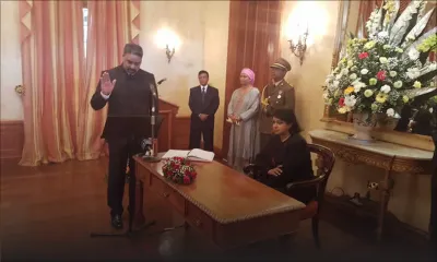 State House : Maneesh Gobin prête serment comme Attorney General et ministre de la Justice et des Réformes institutionnelles 