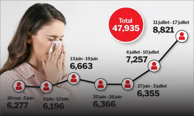 Grippe et infections respiratoires aiguës : plus de 22 000 cas enregistrés en trois semaines