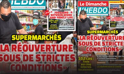 Voici la Une de Le Dimanche/L'Hebdo de ce dimanche 29 mars 2020