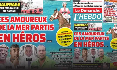 Voici la Une de Le Dimanche/L'Hebdo de ce dimanche 06 Septembre 2020