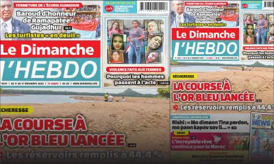 Voici la Une de Le Dimanche/L'Hebdo de ce dimanche 11 Décembre 2022
