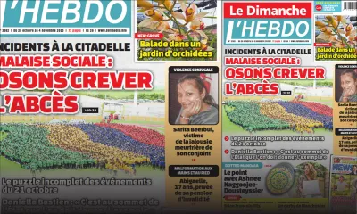 Voici la Une de Le Dimanche/L'Hebdo de ce Dimanche 29 Octobre 2023
