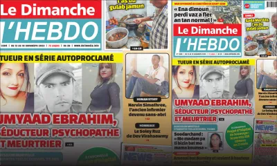 Voici la Une de Le Dimanche/L'Hebdo de ce Dimanche 12 Novembre 2023