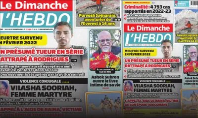Voici la Une de Le Dimanche/L'Hebdo de ce Dimanche 19 Novembre 2023