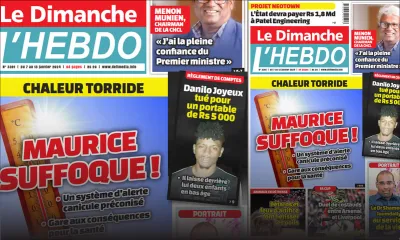 Voici la Une de Le Dimanche/L'Hebdo de ce Dimanche 07 Janvier 2024