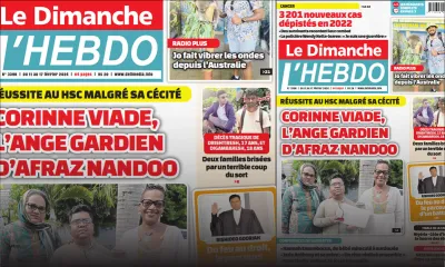 Voici la Une de Le Dimanche/L'Hebdo de ce Dimanche 11 Février 2024
