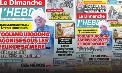 Voici la Une de Le Dimanche/L'Hebdo de ce Dimanche 17 Mars 2024