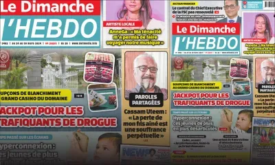 Voici la Une de Le Dimanche/L'Hebdo de ce Dimanche 24 Mars 2024