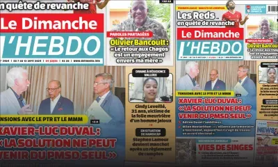 Voici la Une de Le Dimanche/L'Hebdo de ce Dimanche 07 Avril 2024