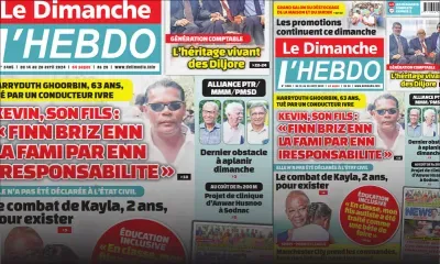Voici la Une de Le Dimanche/L'Hebdo de ce Dimanche 14 Avril 2024