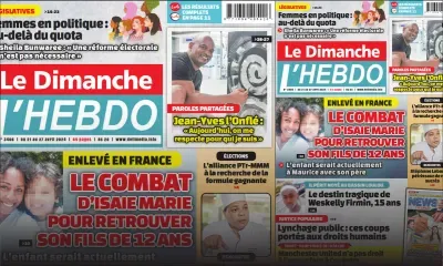Voici la Une de Le Dimanche/L'Hebdo de ce Dimanche 21 Avril 2024