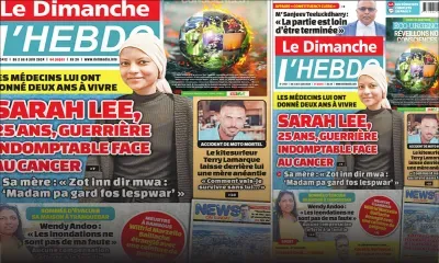 Voici la Une de Le Dimanche/L'Hebdo de ce Dimanche 02 Juin 2024