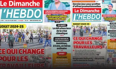 Voici la Une de Le Dimanche/L'Hebdo de ce Dimanche 09 Juin 2024