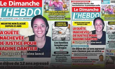 Voici la Une de Le Dimanche/L'Hebdo de ce Dimanche 23 Juin 2024