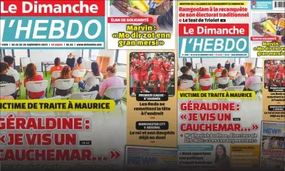 Voici la Une de Le Dimanche/L'Hebdo de ce Dimanche 22 Septembre 2024