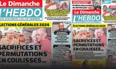 Voici la Une de Le Dimanche/L'Hebdo de ce Dimanche 06 Octobre 2024