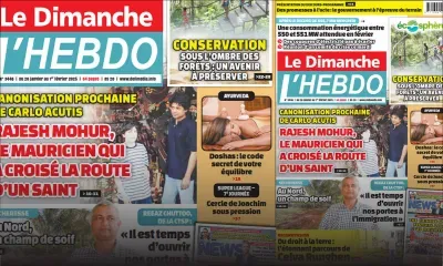 Voici la Une de Le Dimanche/L'Hebdo de ce Dimanche 26 Janvier 2025