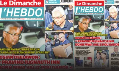Voici la Une de Le Dimanche/L'Hebdo de ce Dimanche 16 Février 2025