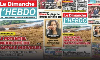 Voici la Une de Le Dimanche/L'Hebdo de ce Dimanche 16 Mars 2025