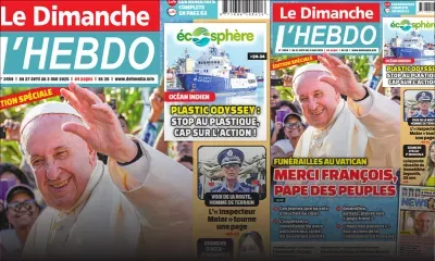 Voici la Une de Le Dimanche/L'Hebdo de ce Dimanche 27 Avril 2025