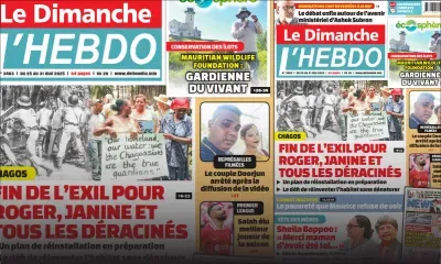 Voici la Une de Le Dimanche/L'Hebdo de ce Dimanche 24 Mai 2025