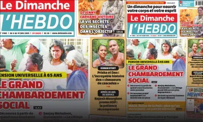 Voici la Une de Le Dimanche/L'Hebdo de ce Dimanche 08 Juin 2025