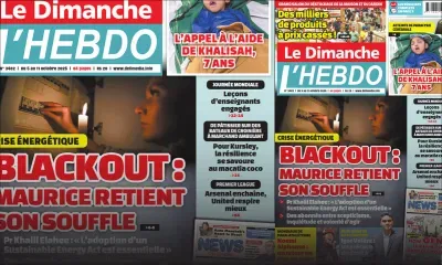 Voici la Une de Le Dimanche/L'Hebdo de ce Dimanche 05 Octobre 2025
