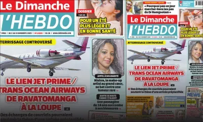 Voici la Une de Le Dimanche/L'Hebdo de ce Dimanche 02 Novembre 2025