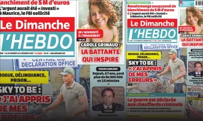 Voici la Une de Le Dimanche/L'Hebdo de ce Dimanche 23 Novembre 2025