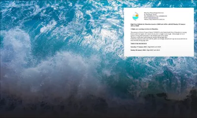 Météo : Un avis de fortes houles en vigueur jusqu'au lundi 29 janvier à 04 h